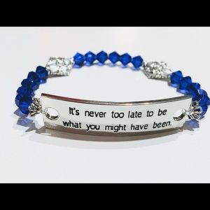 It’s never too late inspirational beaded bracelet
